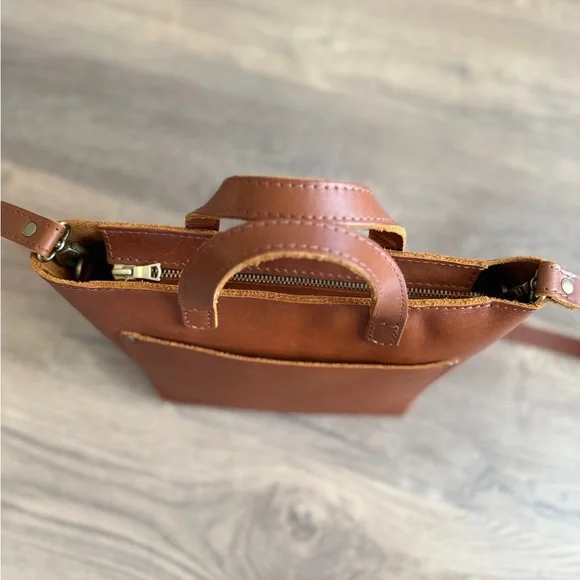 Portland Leather Tan Leather Tote with Removable Strap - Picture 10 of 13